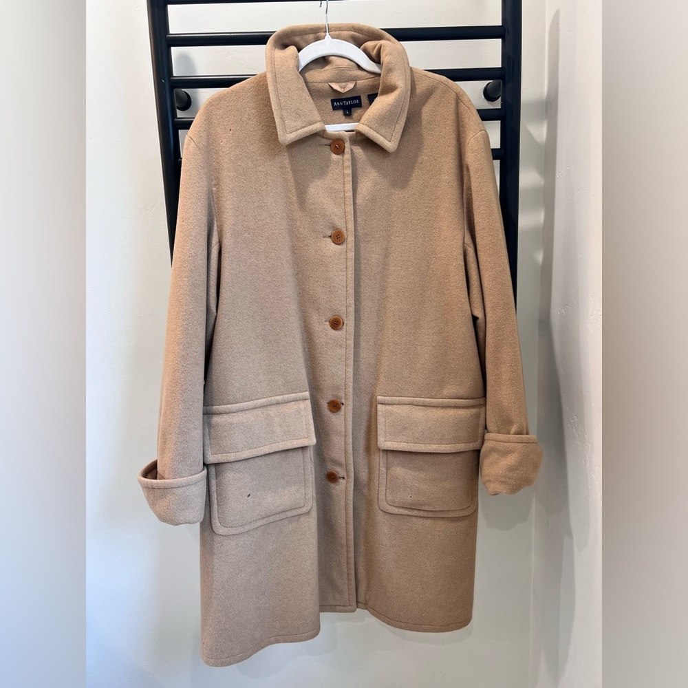 100% Camel Hair Coat Ann Taylor Size L